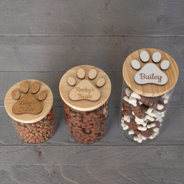 Personalised Dog Treat Jar, Pet Treat Glass Storage Jars