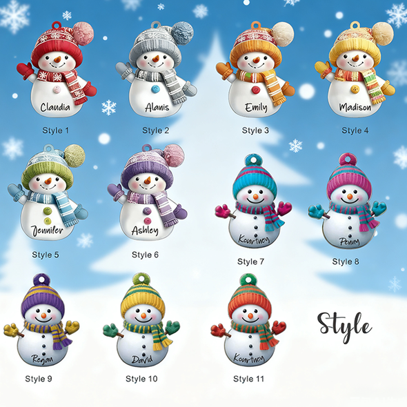Personalized Snowman Christmas Acrylic Ornament Set