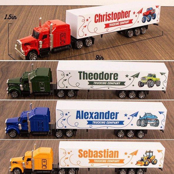 Personalized Toy Truck for Boys, Customized name on the side of the truck