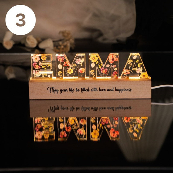 Personalized Flower Night Light Gift for baby, flower girl gift, Custom Name Night Light,