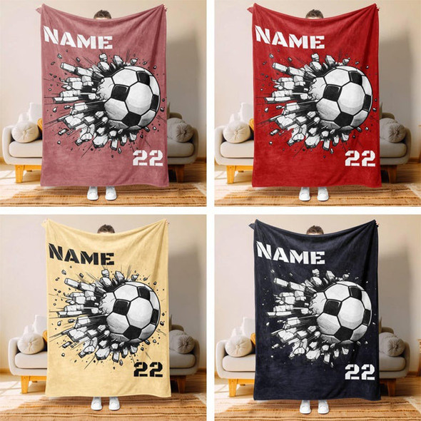 Personalized Soccer Blanket Personalized, Custom Soccer Blanket