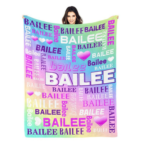 Custom Blanket With Name, Personalized Throw Blankets