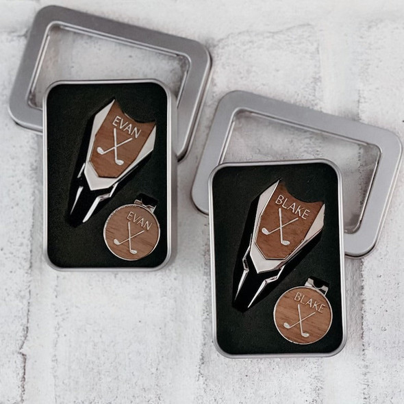 Personalized Divot Tool Set, Ball Marker, Golf Gifts for Men