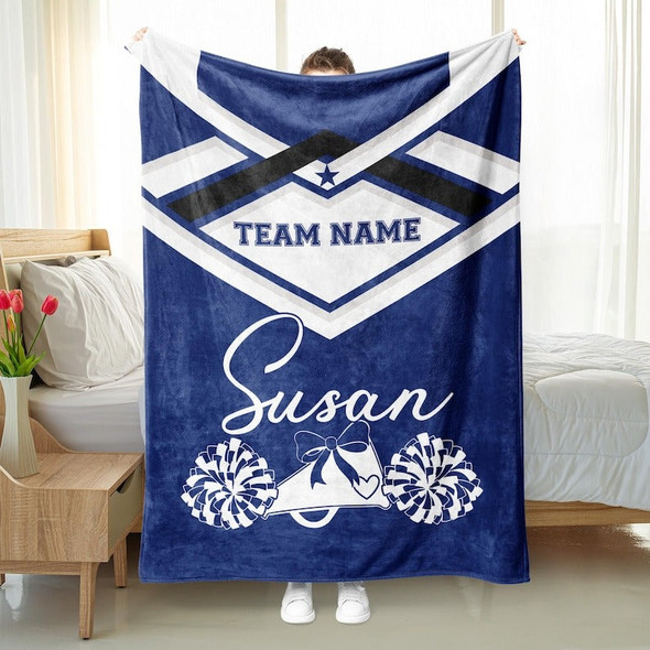 Personalized Cheer Blanket, Custom Cheerleader Blanket