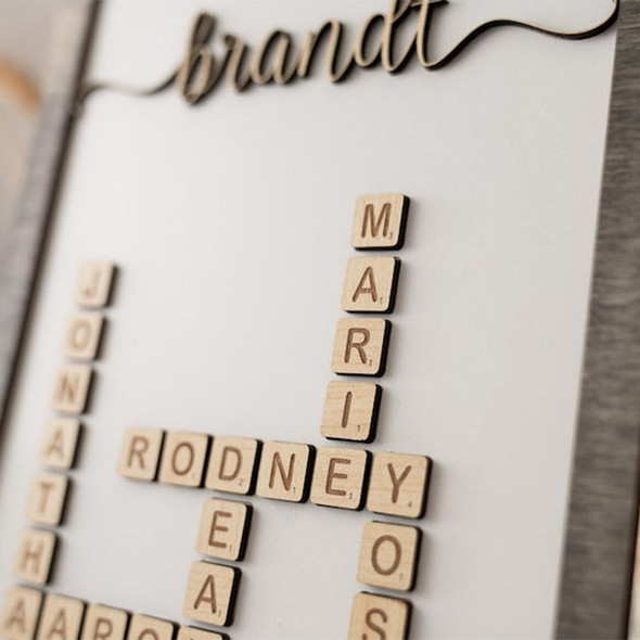 Personalized Family Name Crossword, Grandparents First Christmas Gift