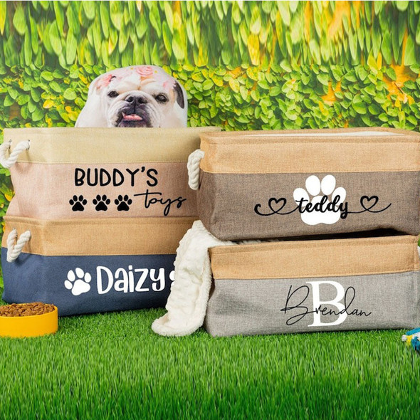 Custom Dog Storage Basket Personalized Dog Toy Basket Dog Toy Box