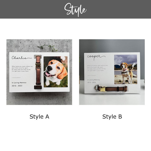 Memorial Pet Collar Frame, Pet Loss Gift, Memorial Pet Collar With Photo