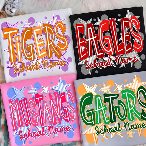 School Spirit Shirt , Neon Test Day Shirt  Custom School Name Mascot Shirt