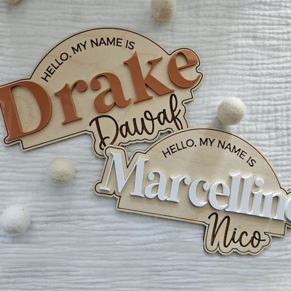 Name Sign For Baby Personalized Newborn Birth Announcement Sign Wooden