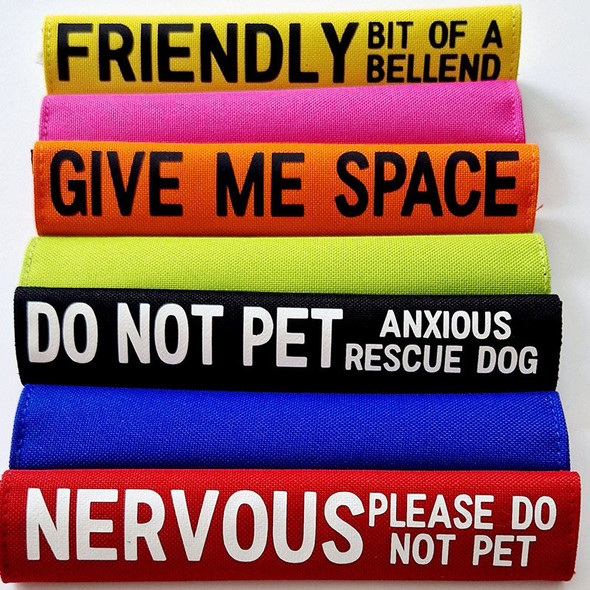 Personalized dog lead sleeve, custom made, color of your choice and custom text