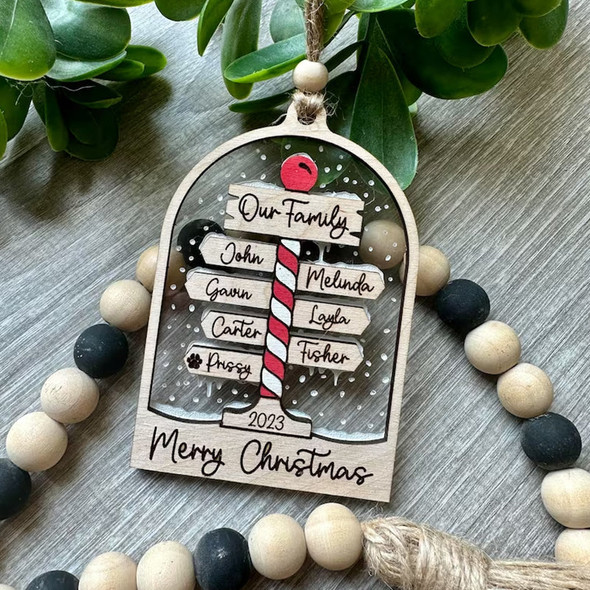 Personalized Christmas- Christmas 2023/Family Christmas Ornament - Personalized Family and Pet Ornament