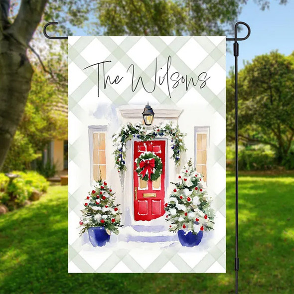 Custom Christmas Front Door Yard Welcome Home Sign Display Garden Flag