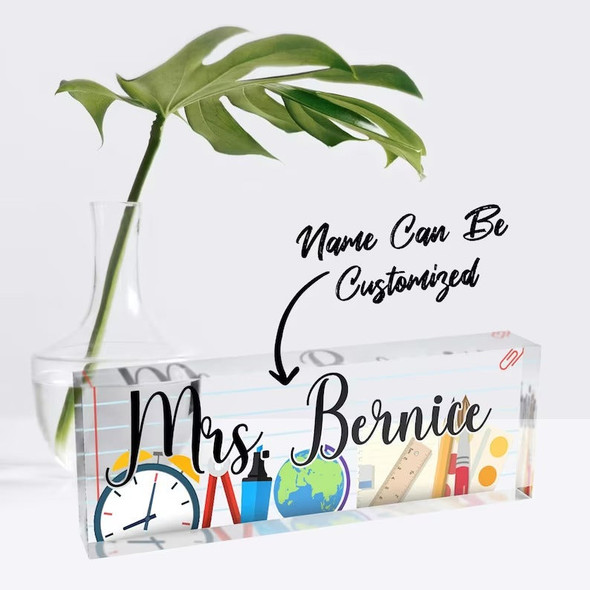 Custom Desk Name Plate Plaque, Teacher Appreciation Gift