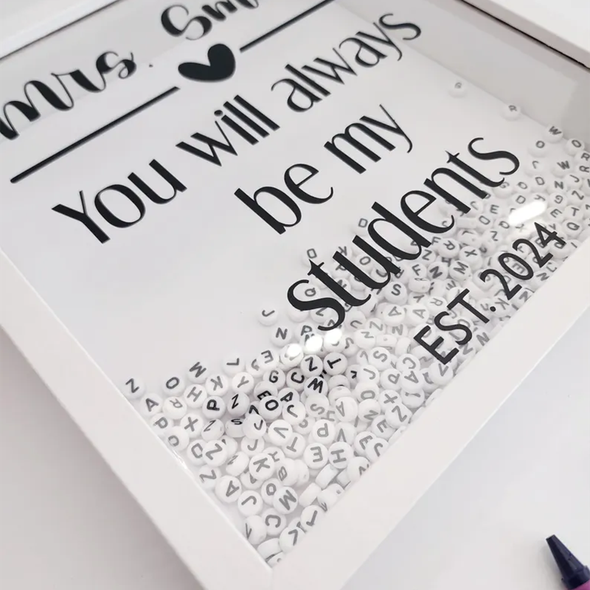 Teacher Impact Jar, Personalized Teacher Shadow Box, Student Memory Gift