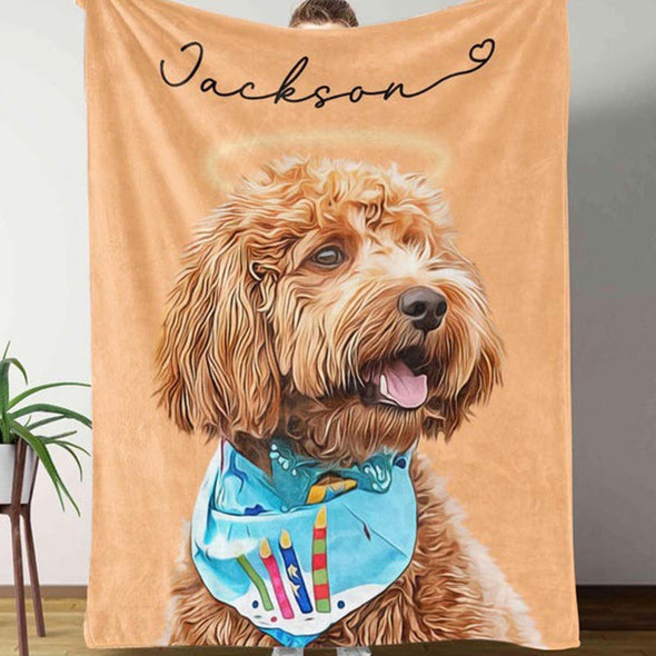 Pet Memorial Gifts Custom Printed Blanket-Photo Blanket Dog Blanket