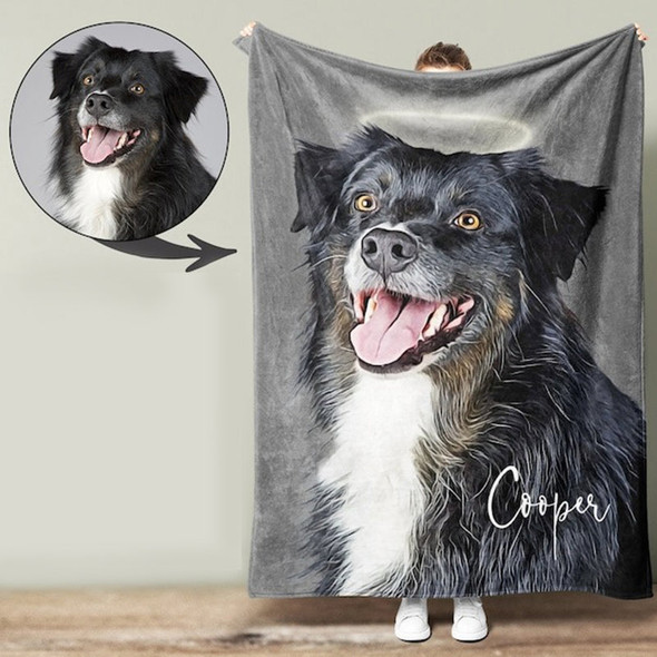 Pet Memorial Gifts Custom Printed Blanket-Photo Blanket Dog Blanket