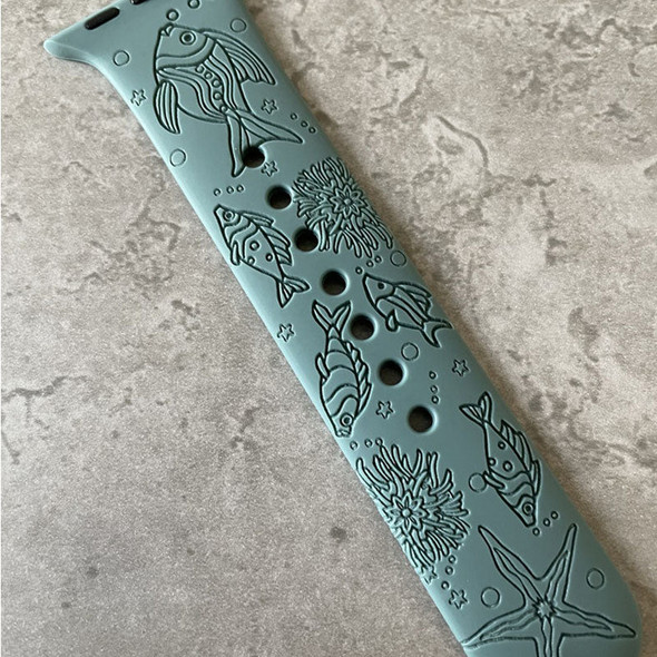 Apple Watch Silicone Sports Band Strap - Custom Engraved Sea Turtle