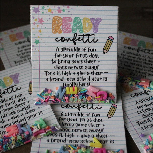 Ready Confetti Back to School Favor a?? First Day of School Poem Gift