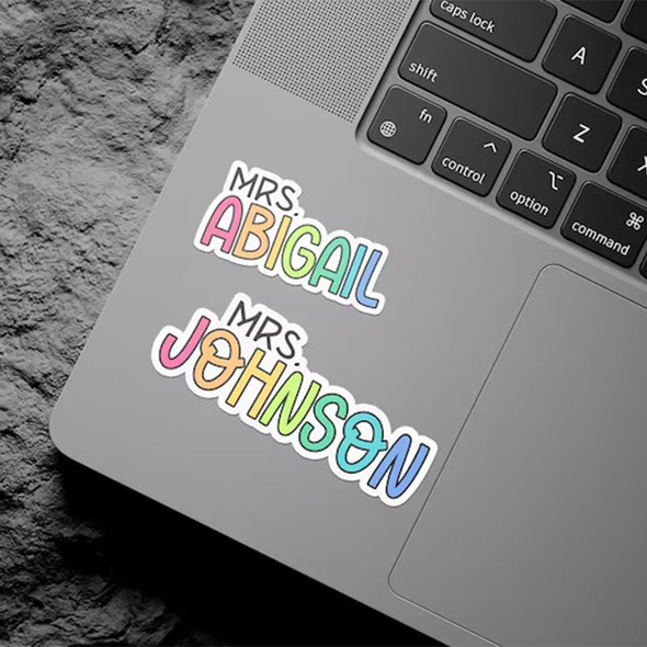 Custom Teacher Name Stickers Personalized Vinyl Waterproof for Teacher