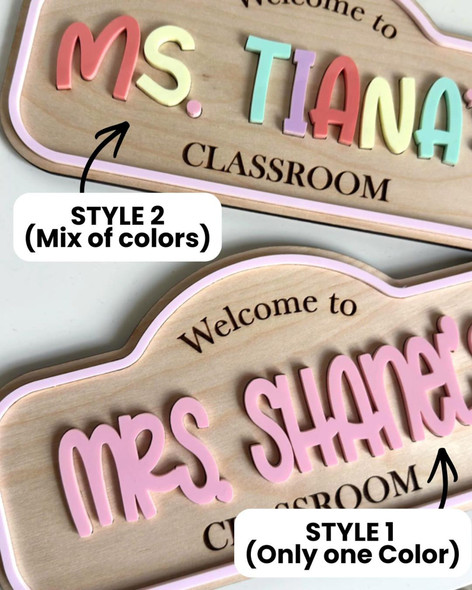 Personalized Teacher Door Sign, Custom Classroom Name Sign