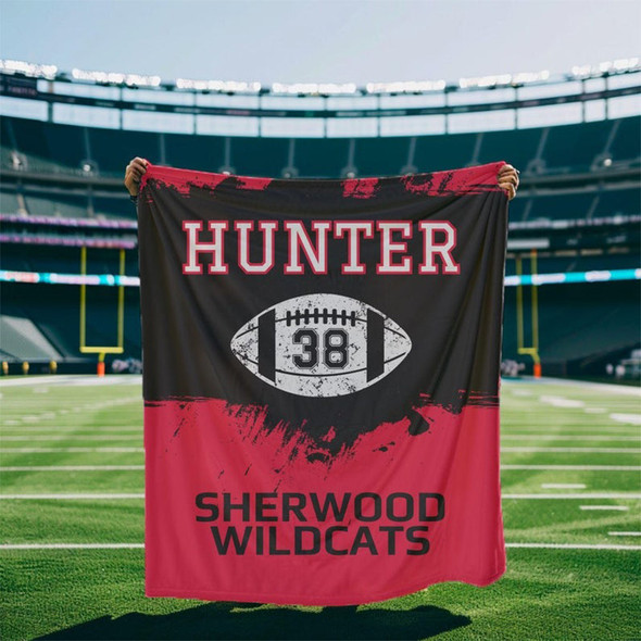 Football Blanket Personalized with Name Customized Football Team Player Gifts