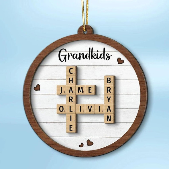 Scrabble Custom Grandchild Christmas Ornament