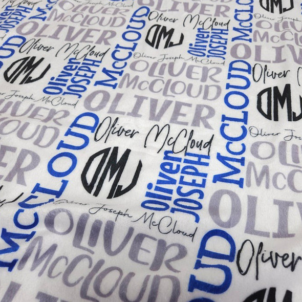 Personalized Baby Blanket, Custom Monogram Name Blanket