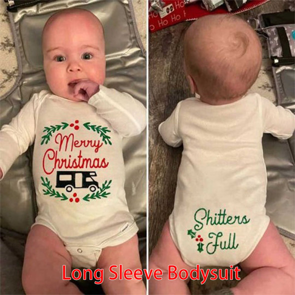 Merry Christmas Shitters Full Unisex Onesies, Ugly Christmas Baby Outfit
