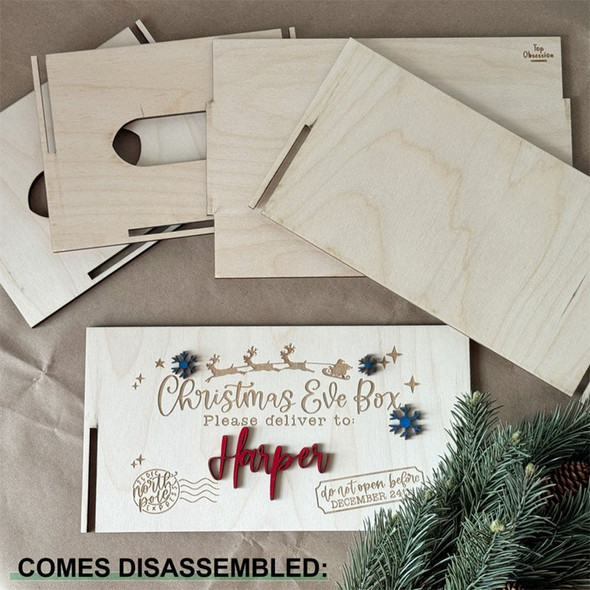 Personalized Christmas Eve Box, Wooden Christmas Box