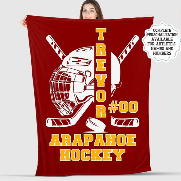 Personalized Hockey Blanket, Senior 2026 Custom Ice Hockey Team Blanket