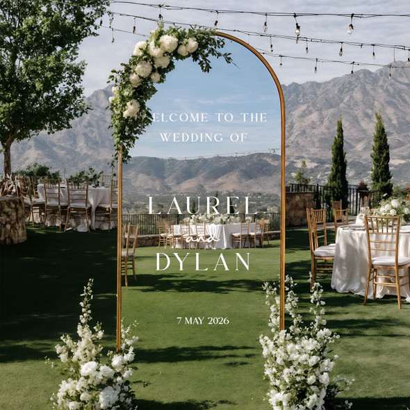 Wedding Decal, Mirror Sticker, Minimalist Welcome Sign, Custom Vinyl Lettering