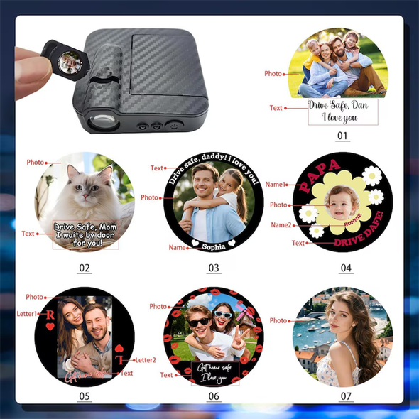 Custom Car Door Puddle Light, Personalized Photo for Car Door Lights