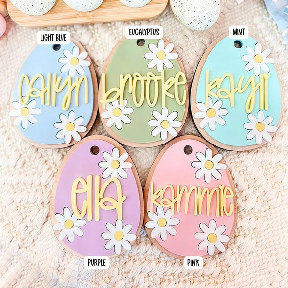 Daisy Easter Egg Tags, Easter Basket, Easter for Kids