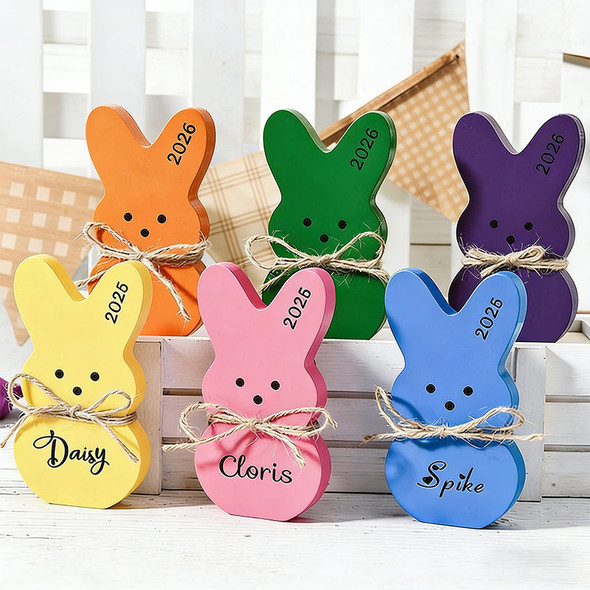 Personalized Easter Peeps, Wooden Easter bunnies with names