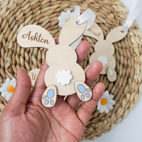 Personalised Easter Bunny Basket Gift Tag Name Tag
