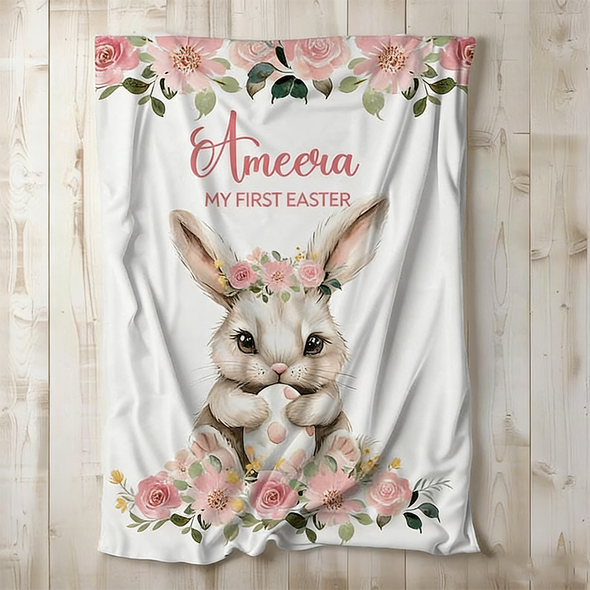 Babya??s First Easter Personalized Blanket