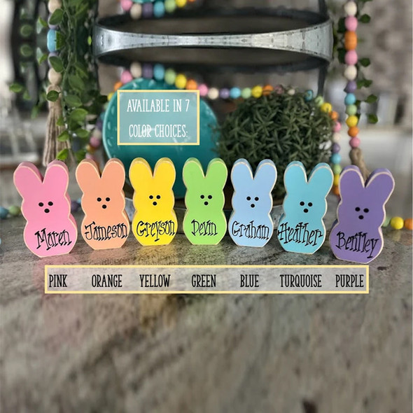 Personalized Easter Bunny Block - Chunky Easter Bunny