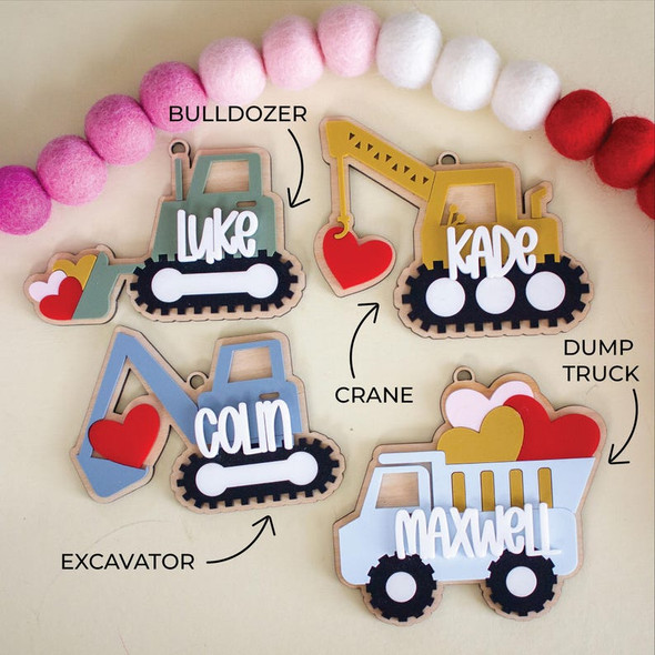 Personalized Construction Valentine Basket Easter Tag