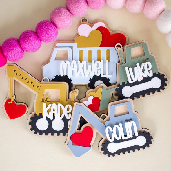 Personalized Construction Valentine Basket Easter Tag