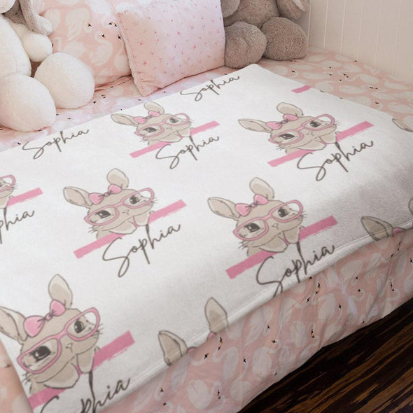 Easter Bunny Blanket-Baby Name Blanket-Bunny Baby