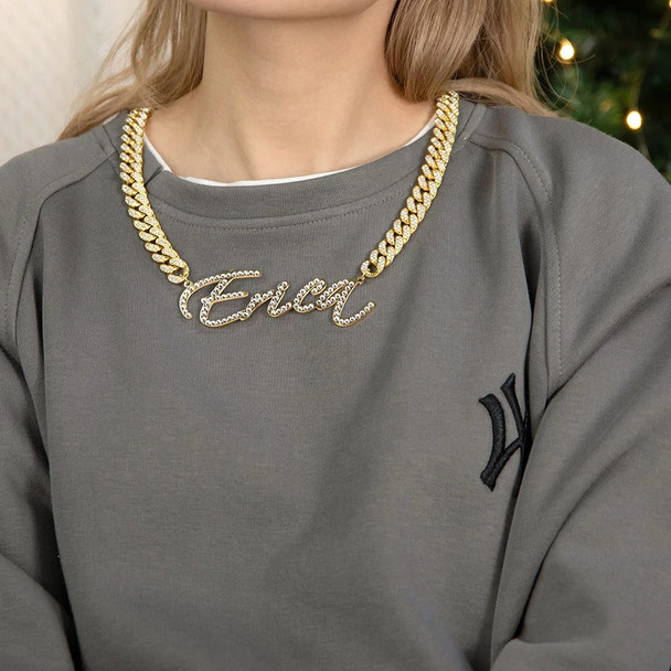 Personalized Iced Out Cuban Necklace with Name