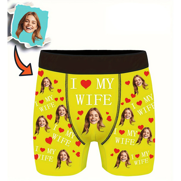 Customized Boxers with Images, Personalized Face Photo Boxers