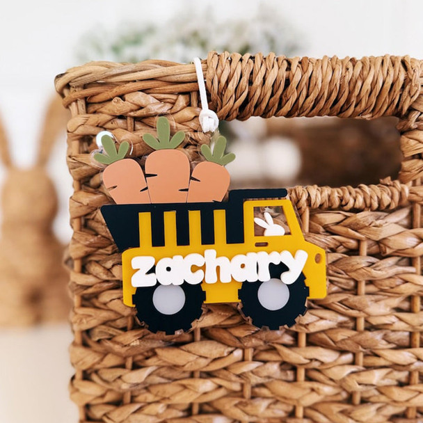 Construction Truck Easter Tag  Dump Truck Easter Tag