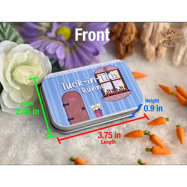 Easter Bunny Plush Toy in a Tin: Miniature Bed Set