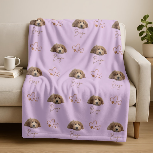 Personalized pet photo blanket