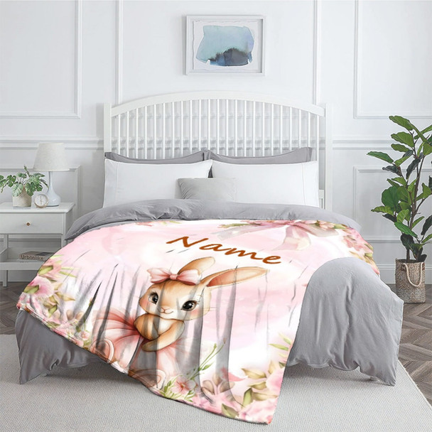 Rabbit Personalized Easter Blanket