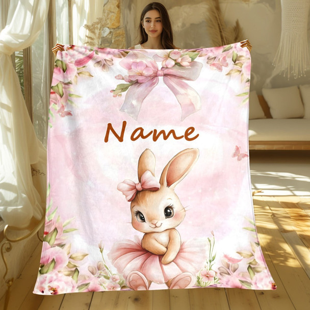 Rabbit Personalized Easter Blanket