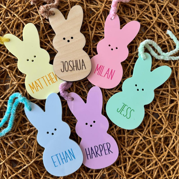 Easter Peep Basket Tag Easter Theme Bag Tag With Name