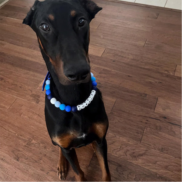 Custom beaded dog collar cute silicone bead accessories