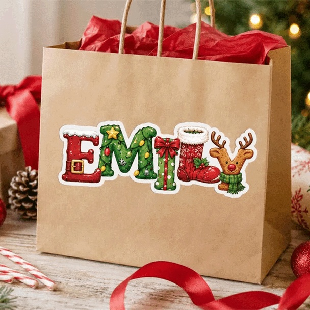 Personalized Christmas Name Stickers for Gift Wrapping a?? Custom Santa Labels,